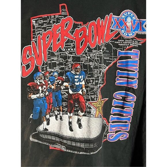 Vintage 1992 Nutmeg Super Bowl XXVI Twin Cities Tee - Picture 2 of 7